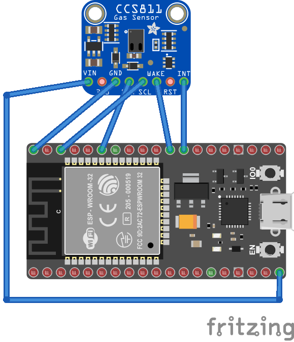 CCS811 Gas Sensor Modul Digital Modul Monitor Innenraumluftqualität A2C8 