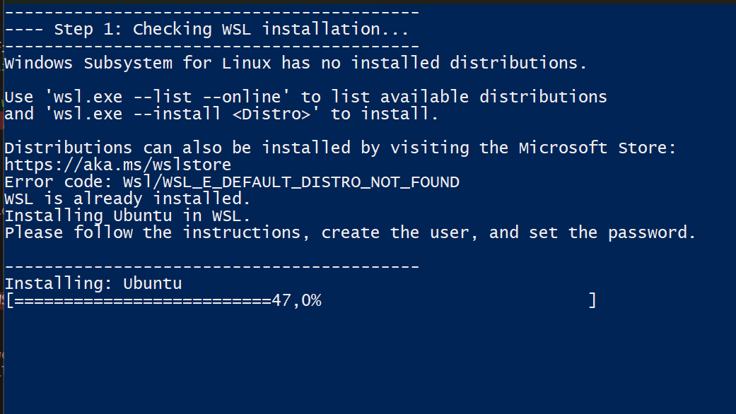 wsl install ps