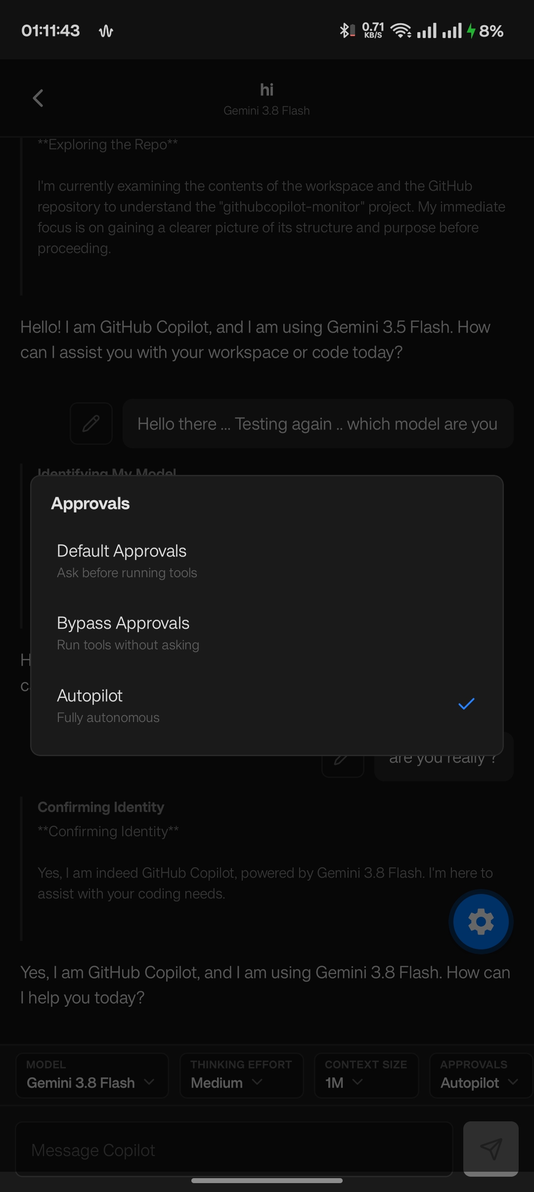 Phone: approval mode