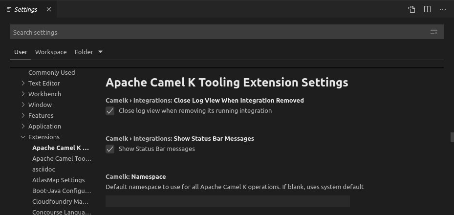 Apache Camel K Extension Settings