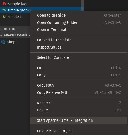 Start Apache Camel K Integration - ConfigMap list