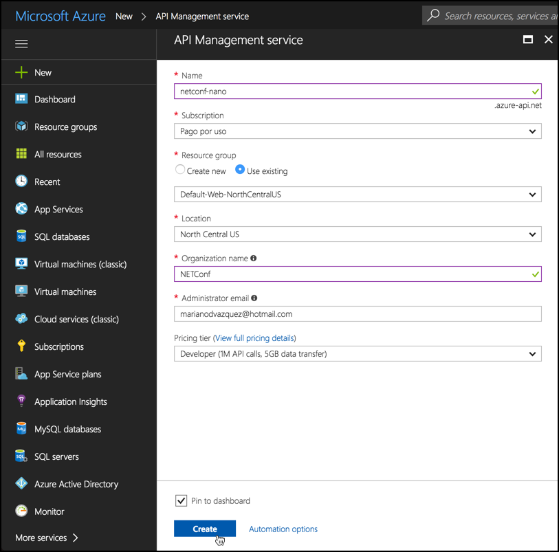 Create Azure API Management