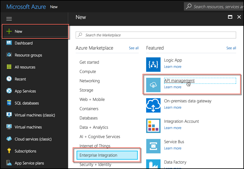 New Azure API Management