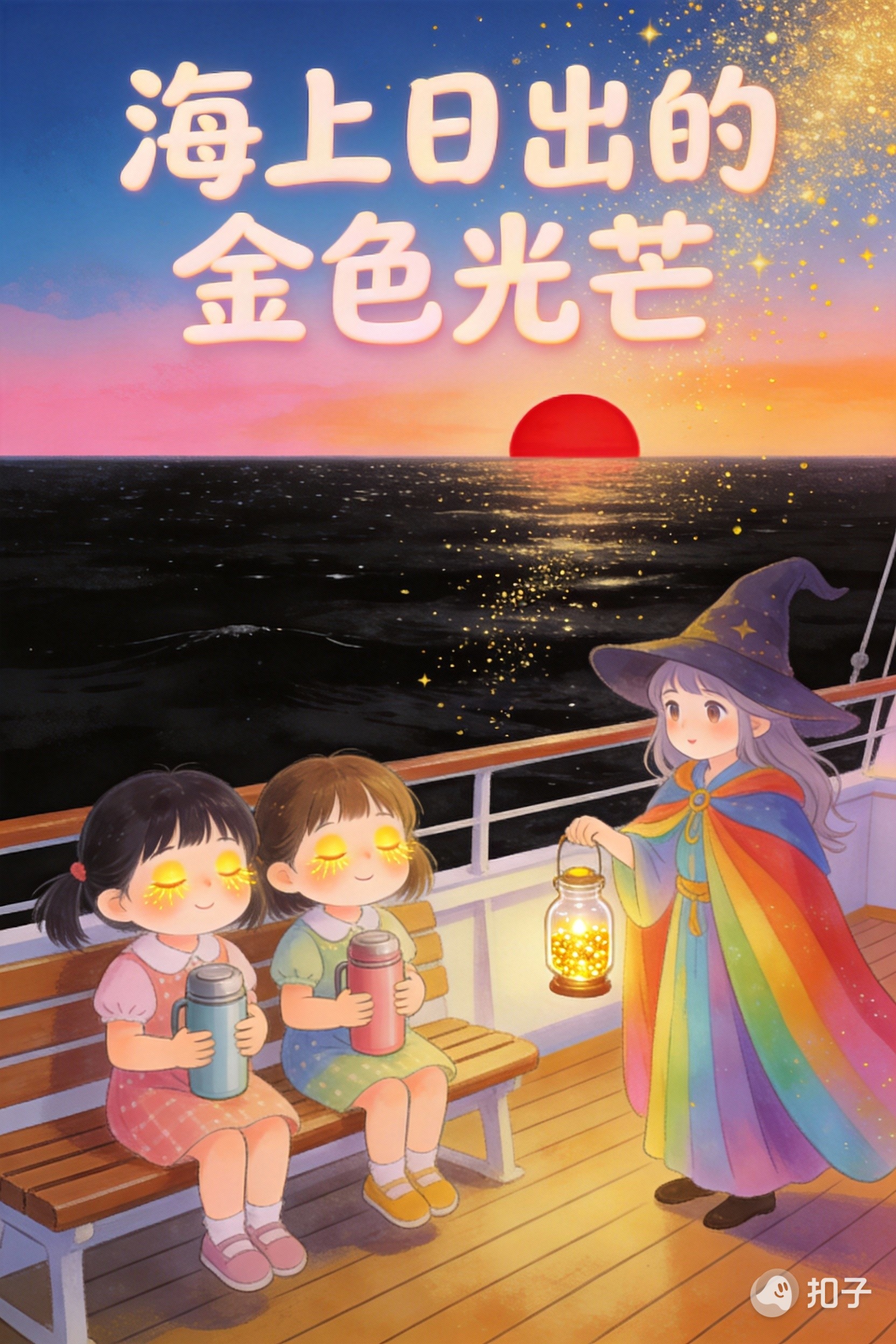 海上日出的金色光芒