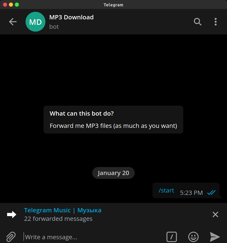how to download audio from telegram on mac
