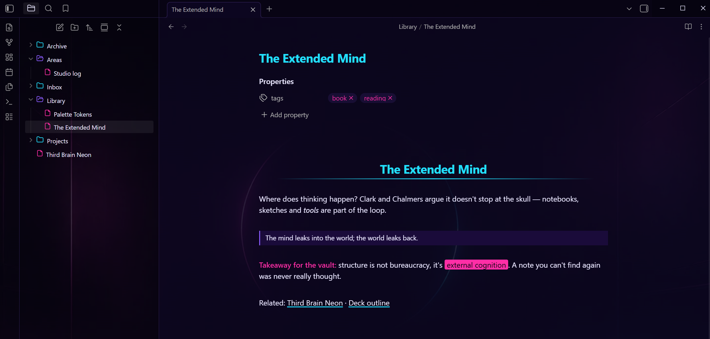 Prose, blockquotes and open folders