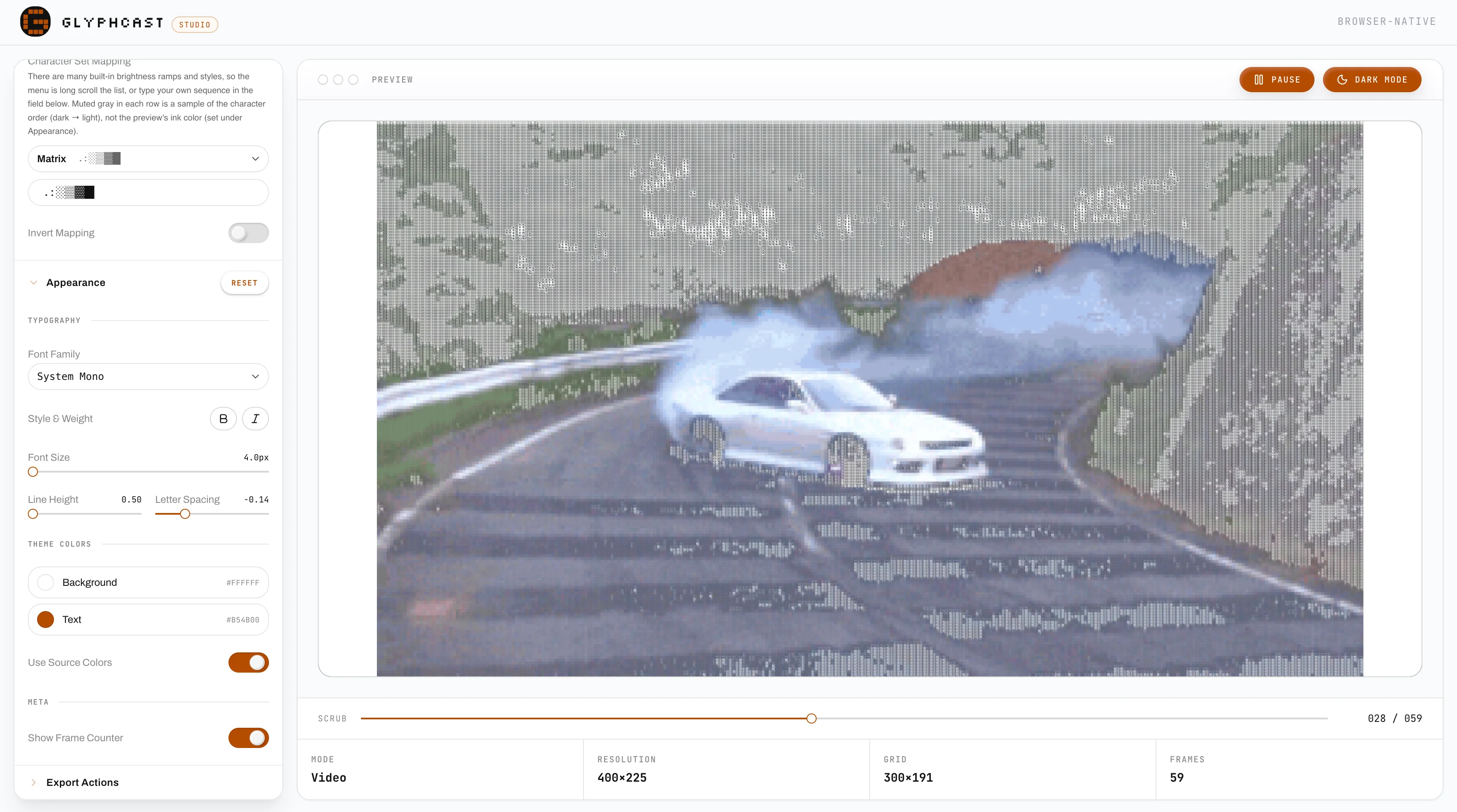 Glyphcast dashboard