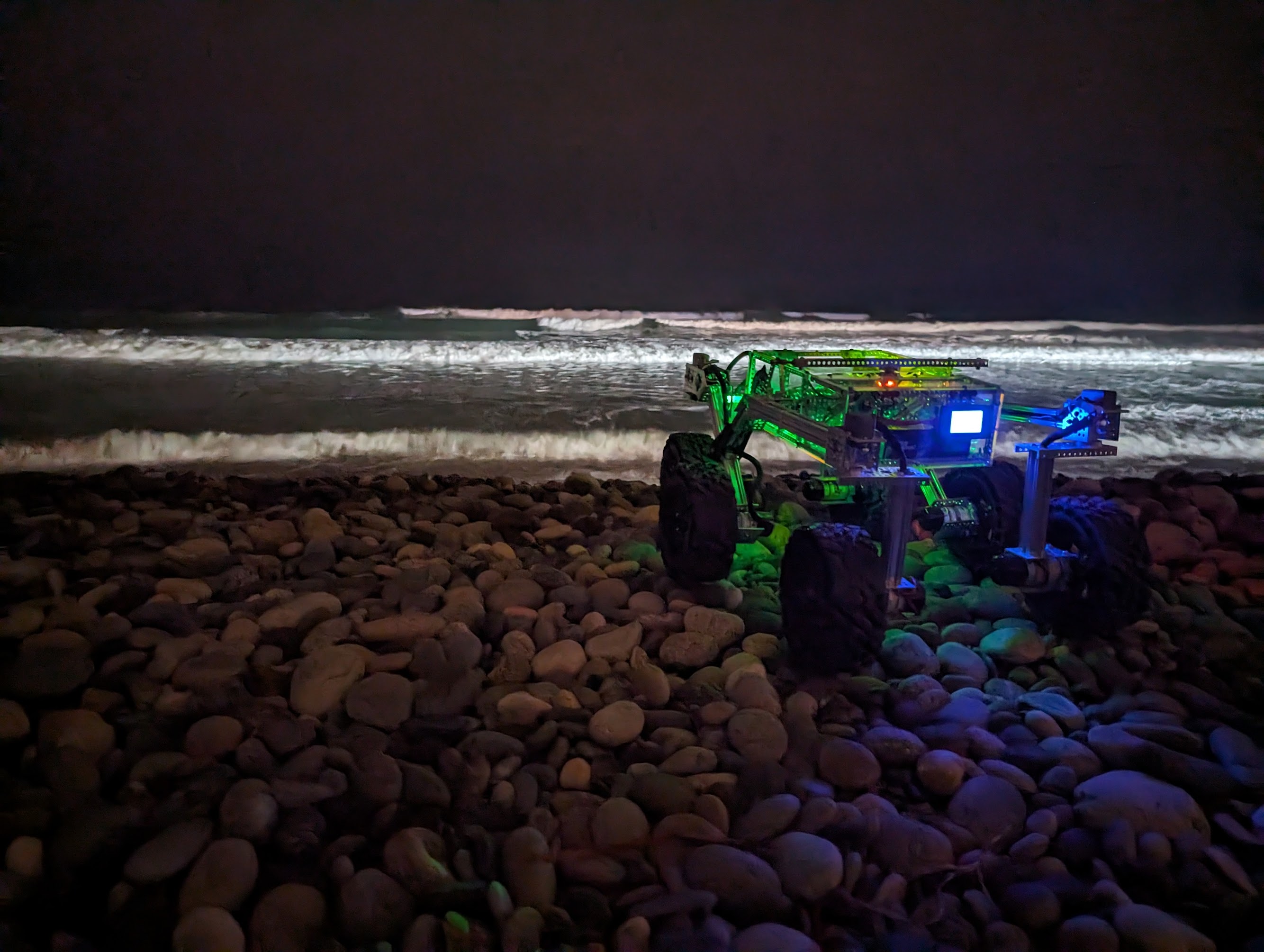 OSR on the beach at night