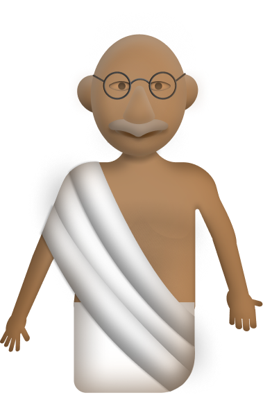 3D Gandhi Illustraion