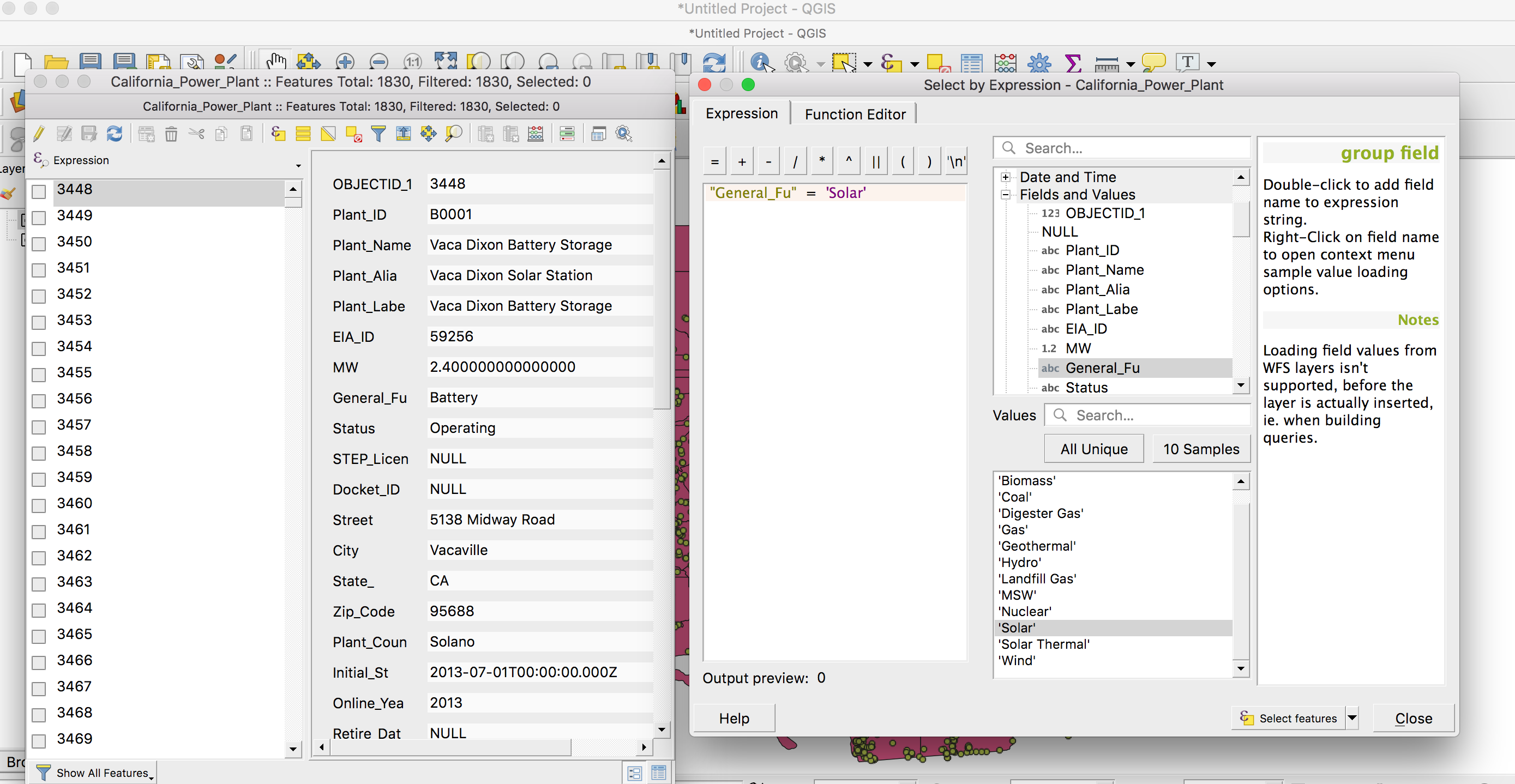 Filtering just for solar plants