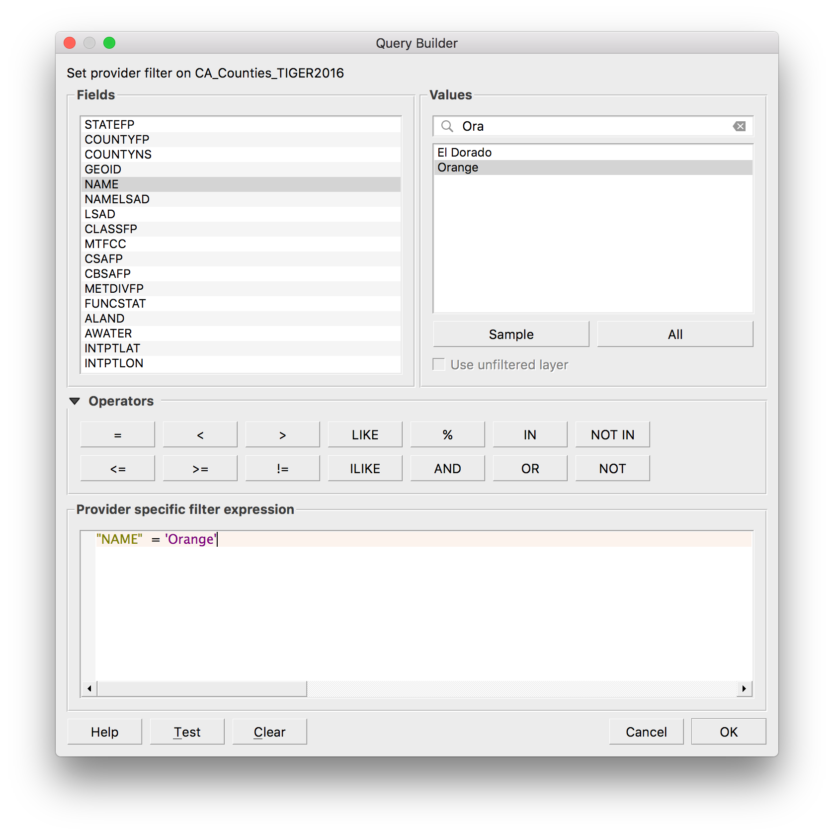 Querying shapefile