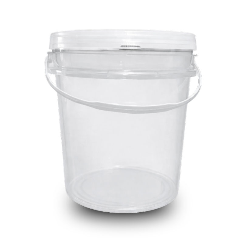 Balde 5 L Transparente Tampa Branca