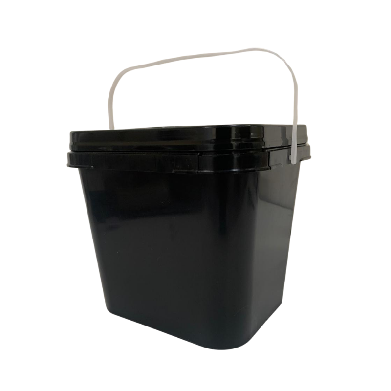 Balde 3.6L Retangular Reciclado — Preto