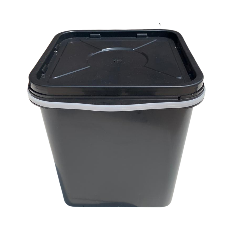 Balde 16L Quadrado Reciclado — Preto