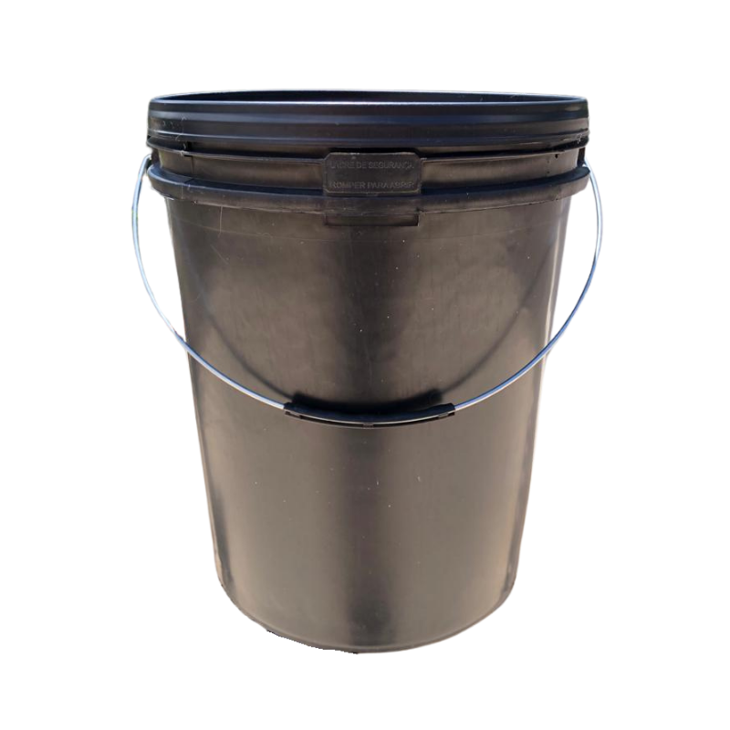 Balde 20 L Alça Metálica Reciclado — Preto