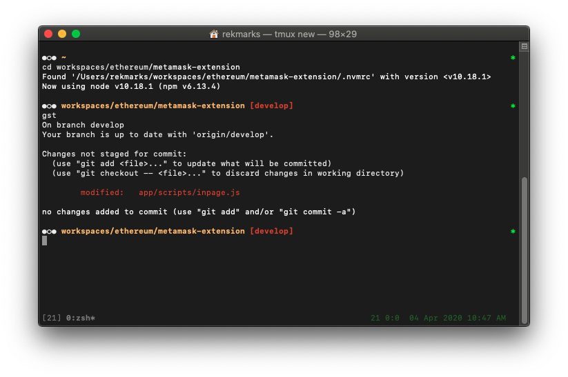 Current terminal appearance