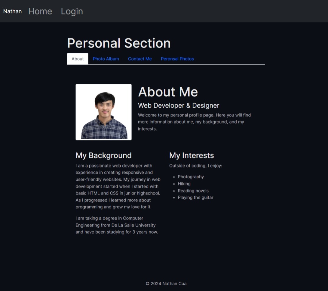 Personal Section