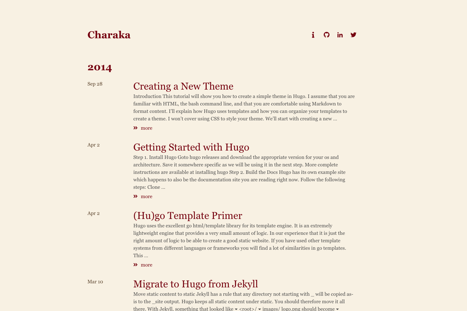 charaka-hugo-theme 网站模板截图