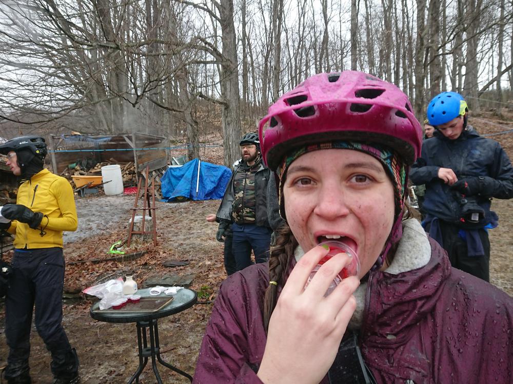 a face full of dirt and maple jello shots