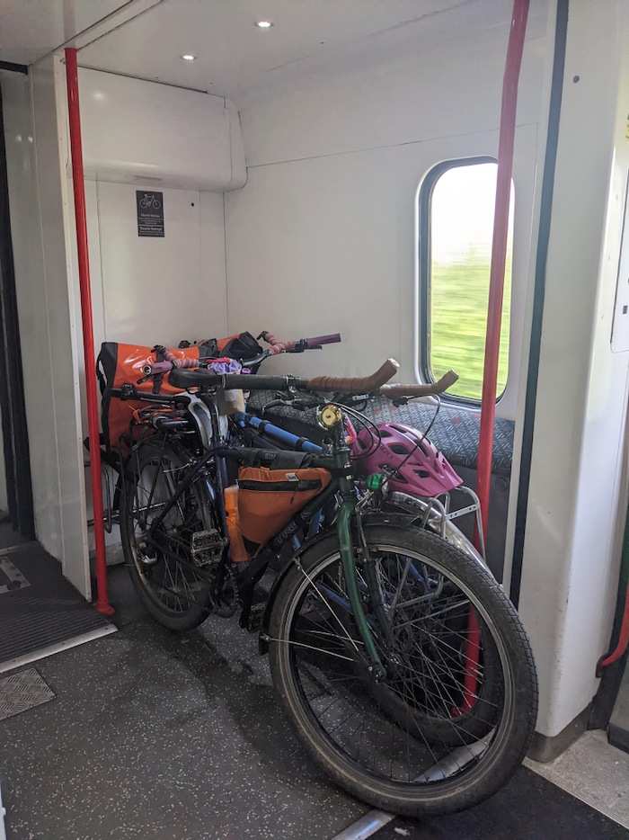 bikes cosily sorted onto the train