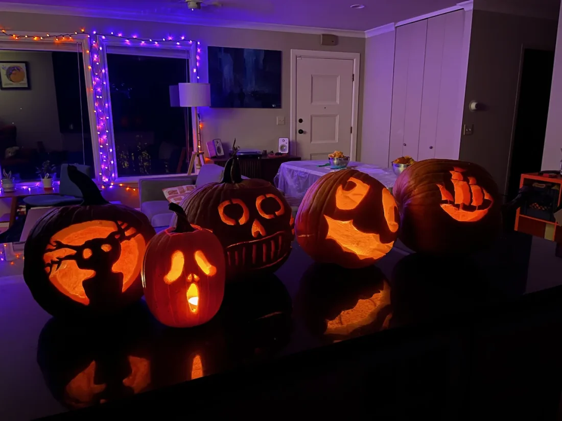 carving pumpkins and watching over the garden wall with friends