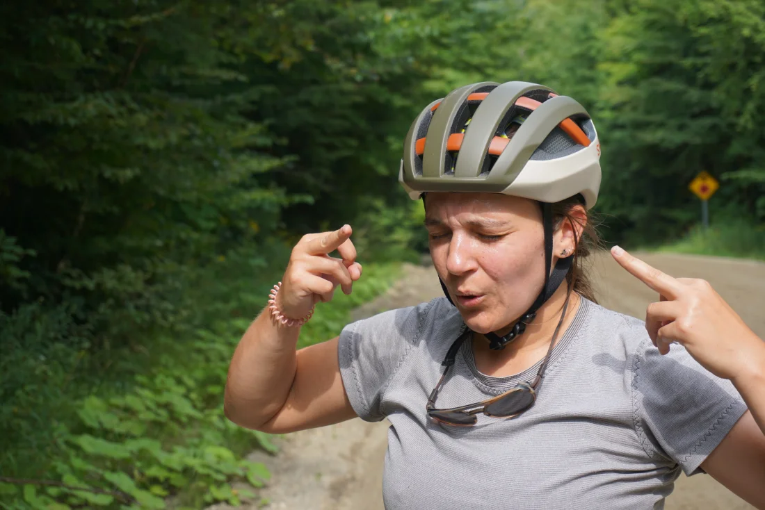 meg, post massive 18% grade hill