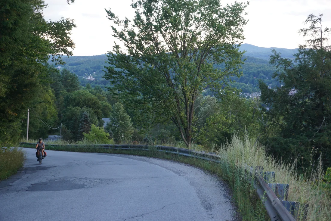 one of the flatter sections of the climb