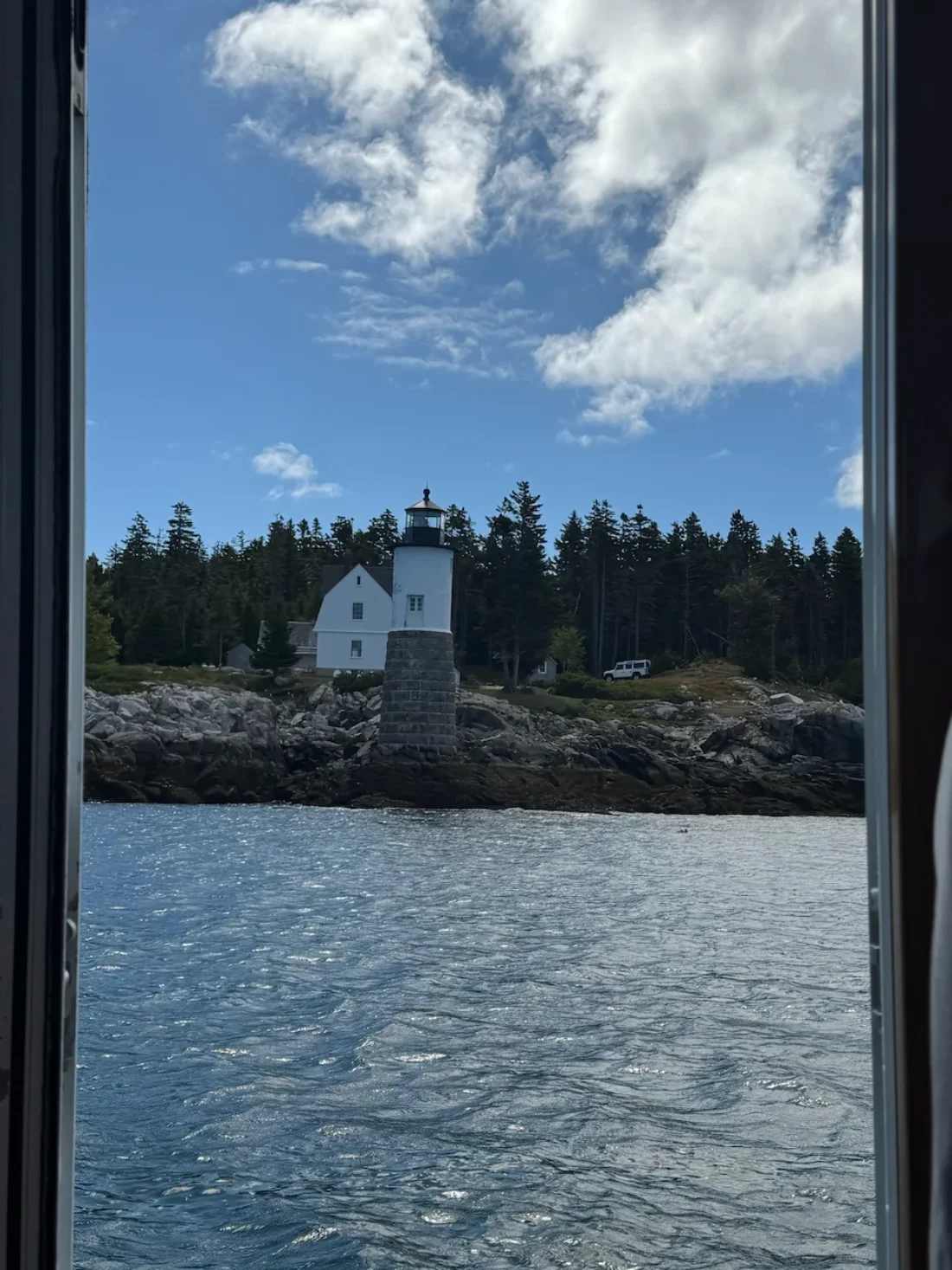enjoying a classic new england lighthouse