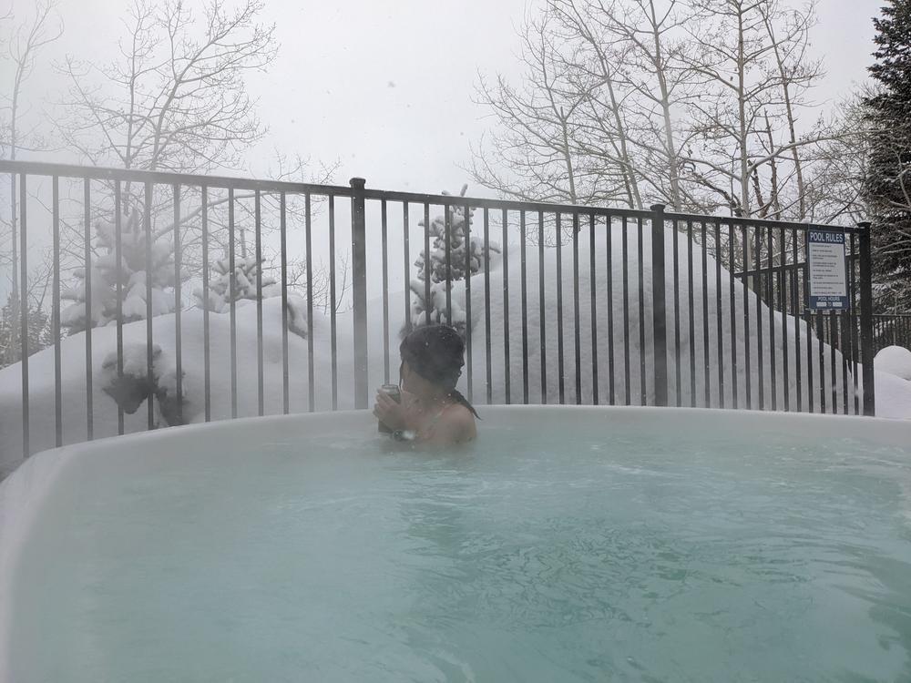 hot tubs are a requirement after riding in deep snow for 8 hours straight