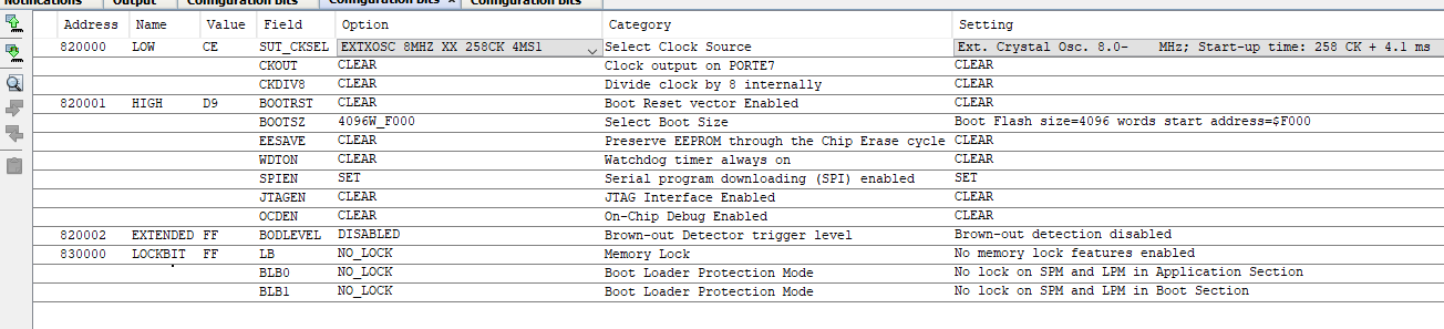 Fuse Settings