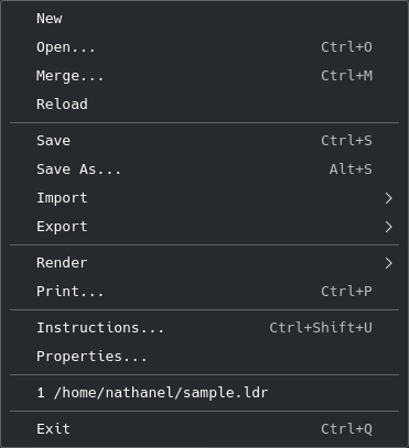 File menu