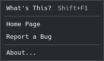 Help menu