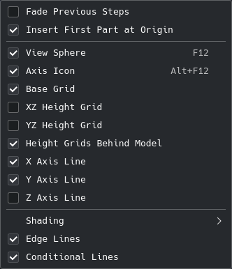 View options