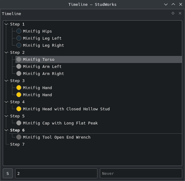 Timeline panel