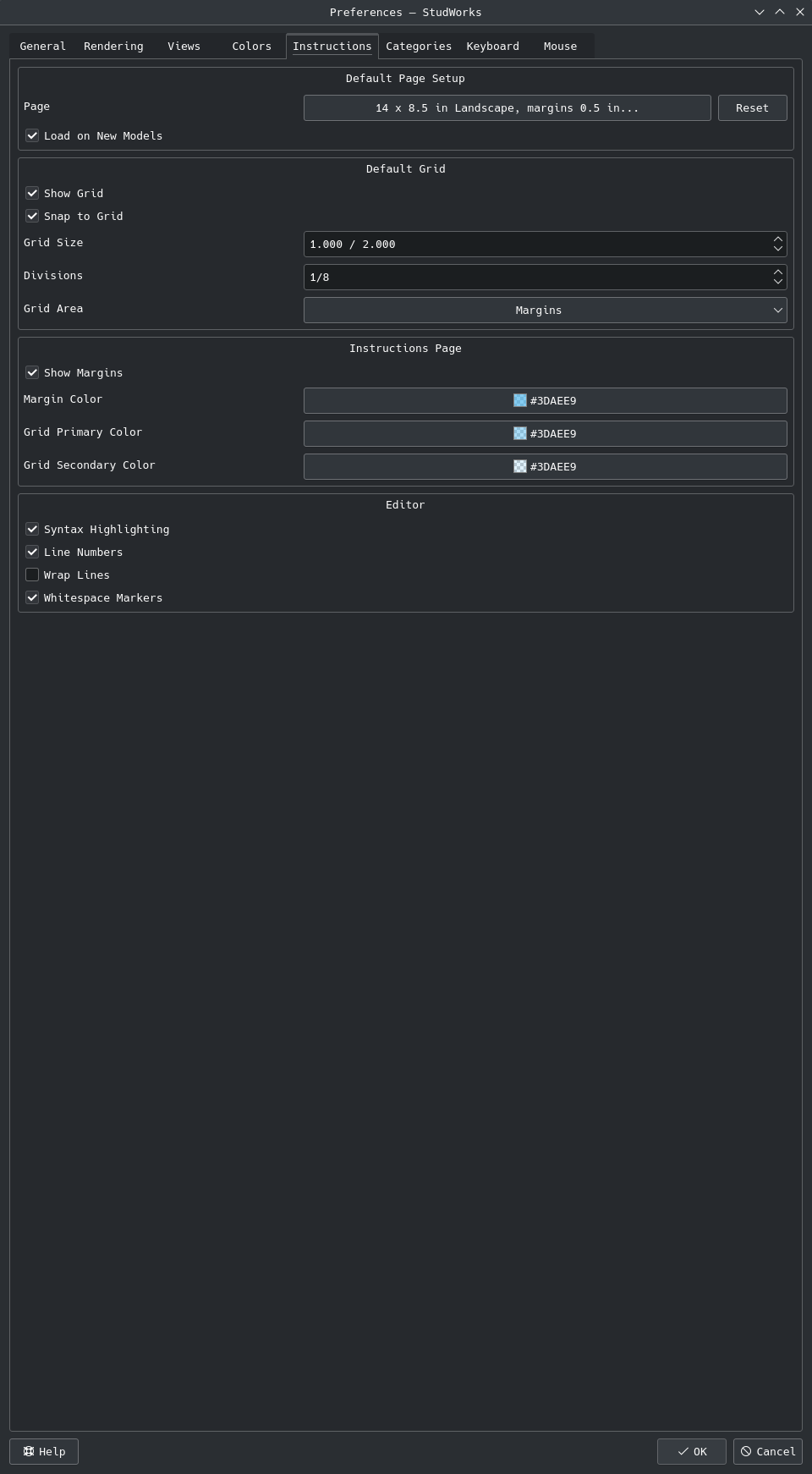Instructions preferences