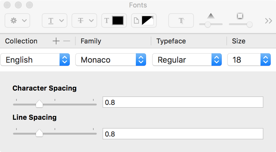 font settings