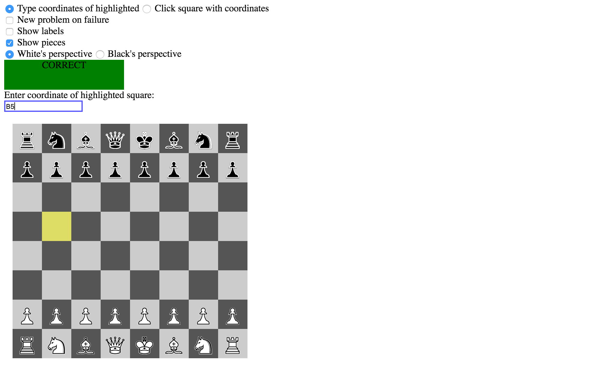 B5 square correctly identified.