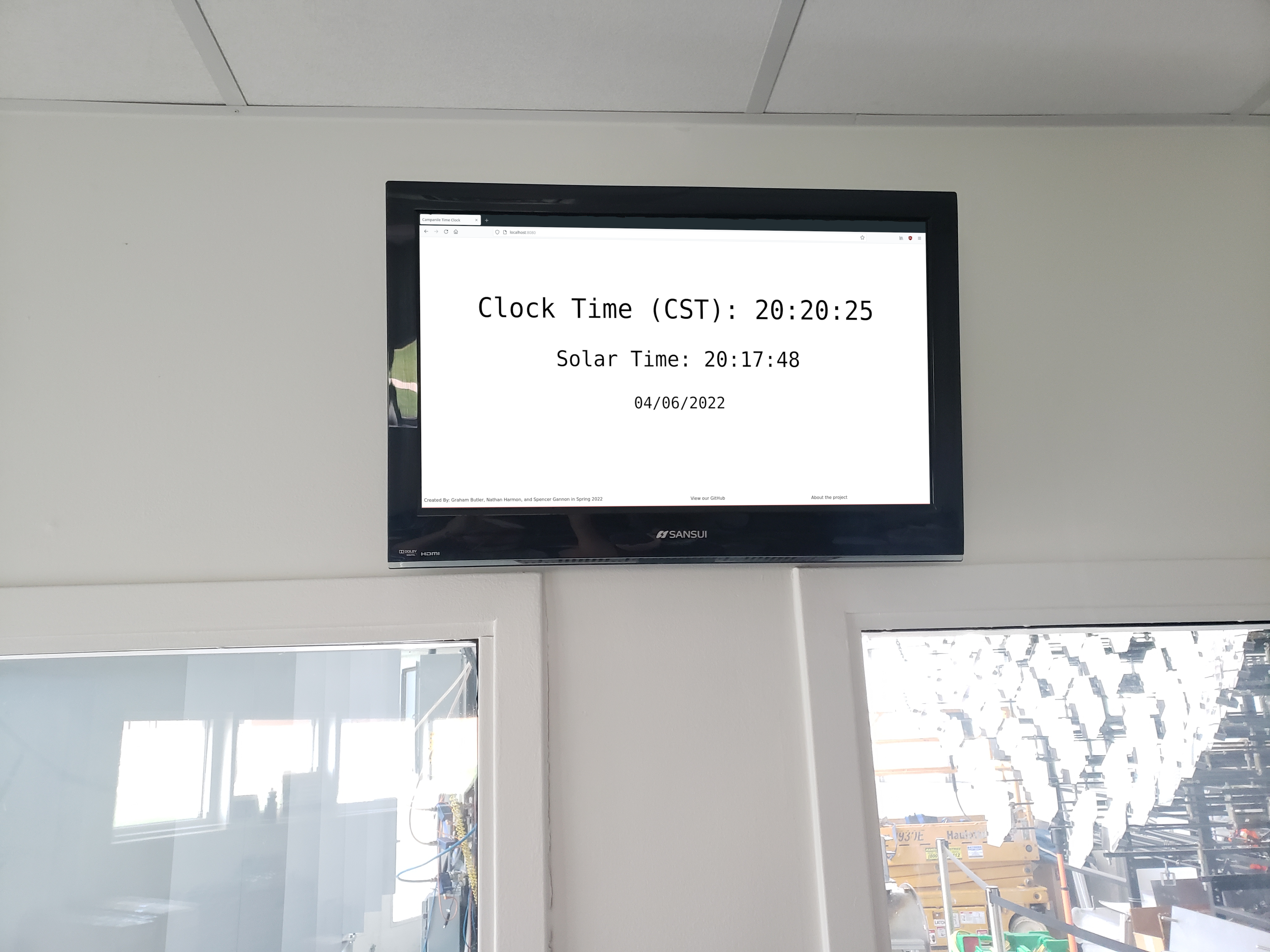 Image of clock displaying clock and solar time.