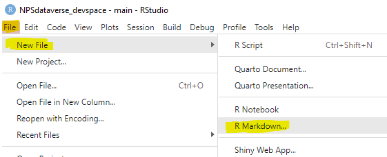 A screenshot with highlights indicating how to access the EML script This figure shows step 1.