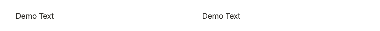 Two paragraph of `Demo Text` placed side by side