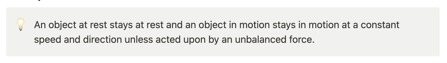 Highlight callout block with the `💡` emoji