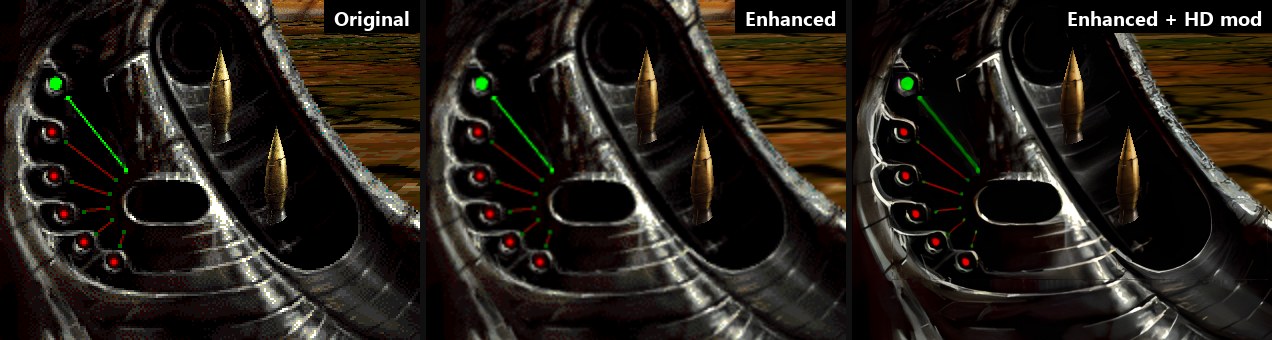 Sniper mode's screen at 1:1: the HD textures mod upscales the HUD too
