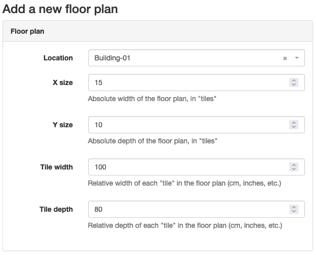 Form to define a new floor plan