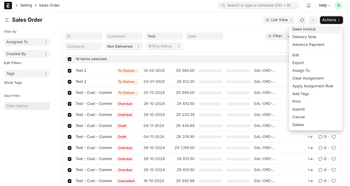 Mass Billing Screenshot