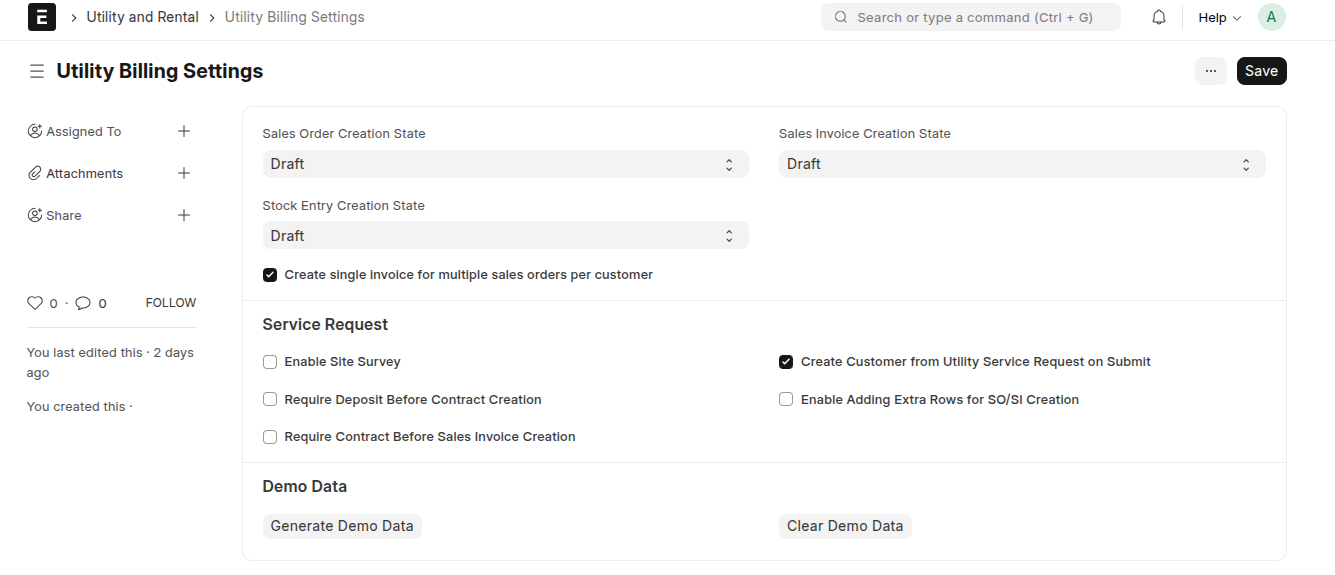 Utility Settings Screenshot