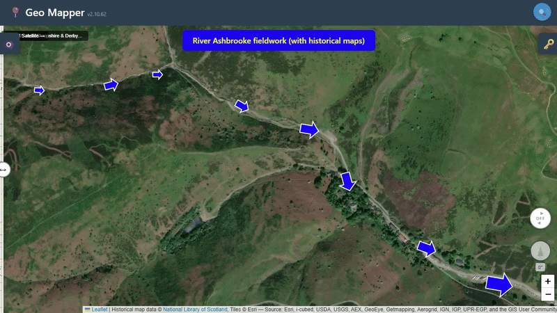 River Ashbrooke fieldwork with historical maps