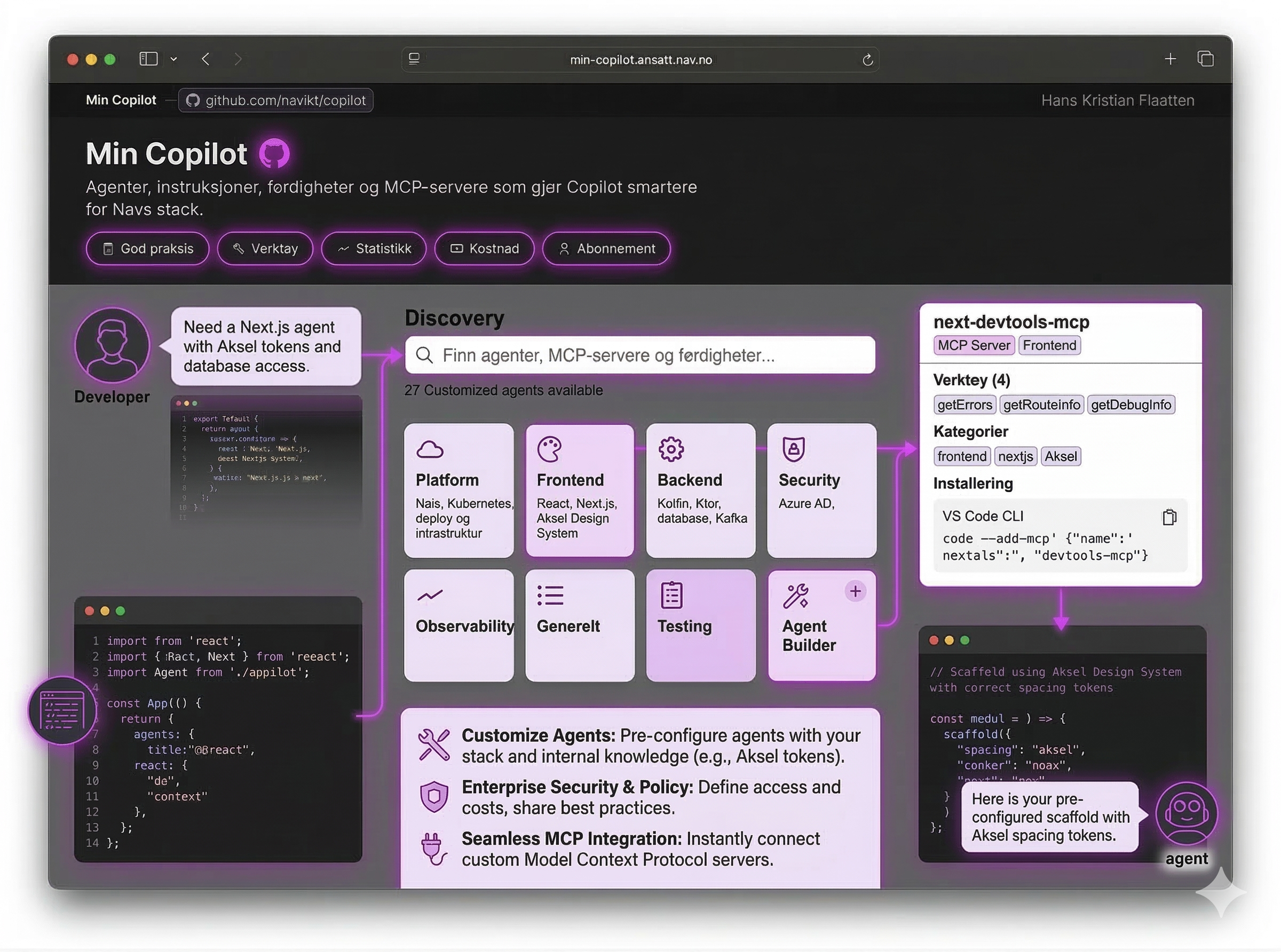 Nav Copilot tools page