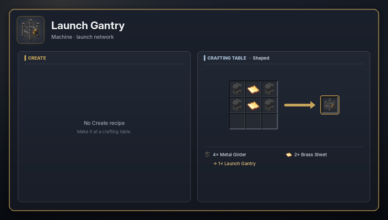 Launch Gantry recipe