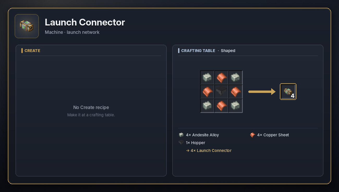 Launch Connector recipe