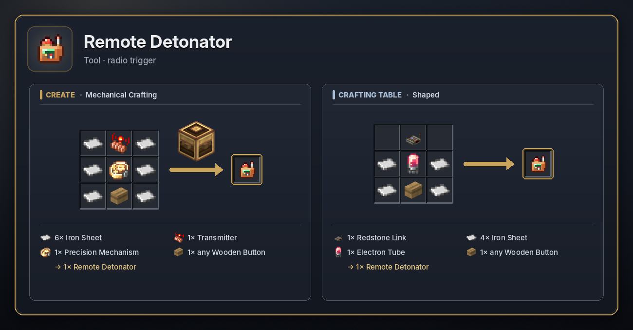 Remote Detonator recipe